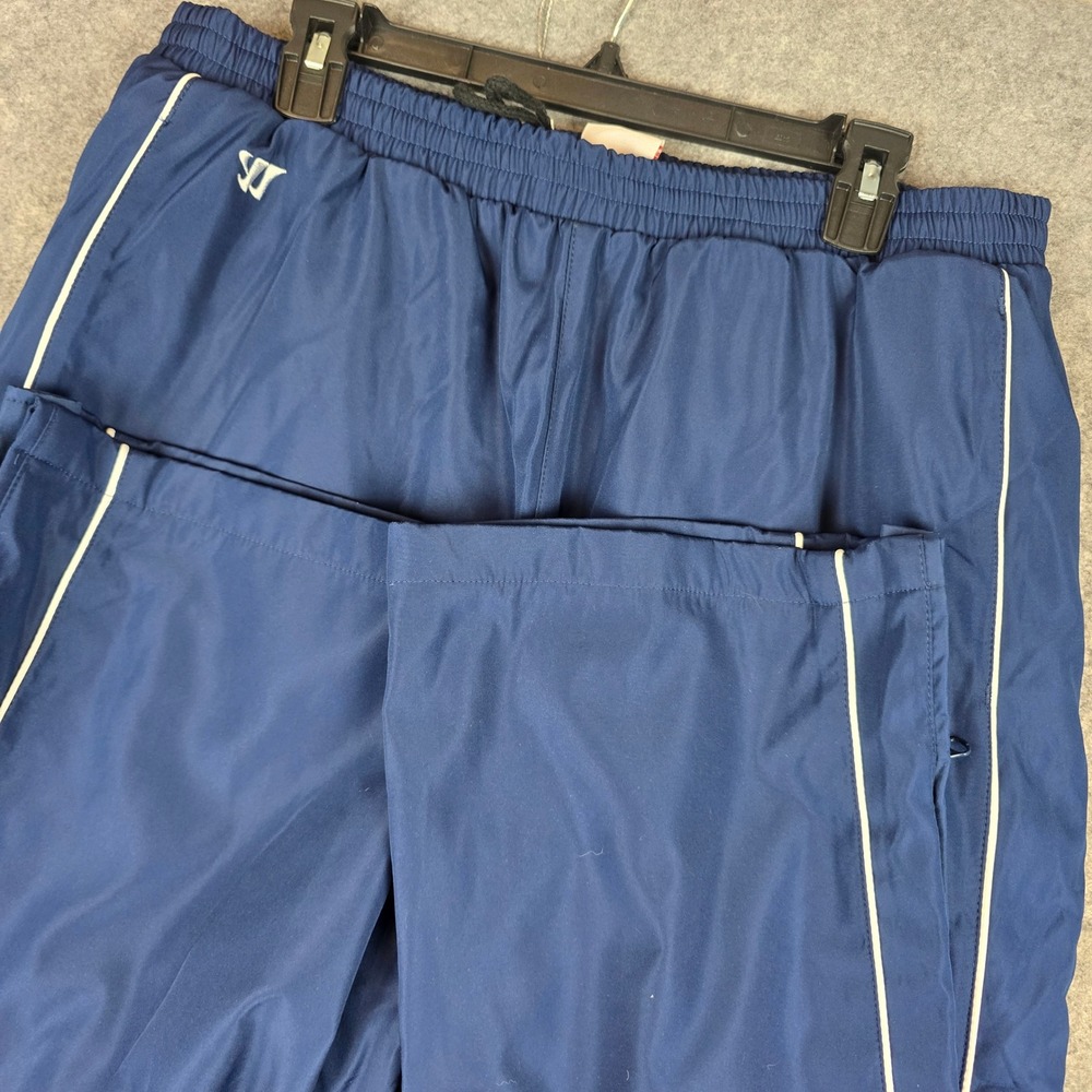 Warrior Mens XL Track Pants Navy Blue Mesh Lined Relaxed Fit Ankle Zipper Warmup